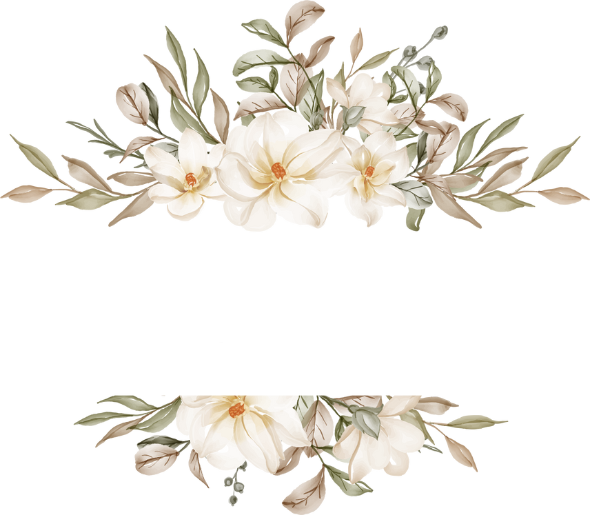 Flower Frame of Magnolia White Illustration for Wedding